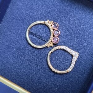 Gold and Purple Ornate Ring Set